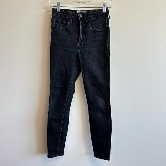 Everlane The Authentic Stretch High-Rise Skinny Ankle Jeans in Black Size 26 - Picture 1 of 11